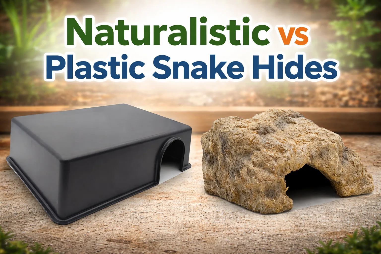 naturalistic vs plastic snake hides