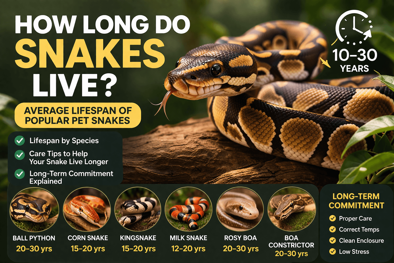 how long snakes live